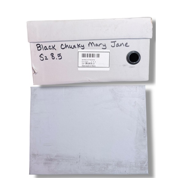 NIB Black Chunky Platform Mary Jane Shoes Women Size 8.5 Double Strap Buckle - Picture 3 of 14